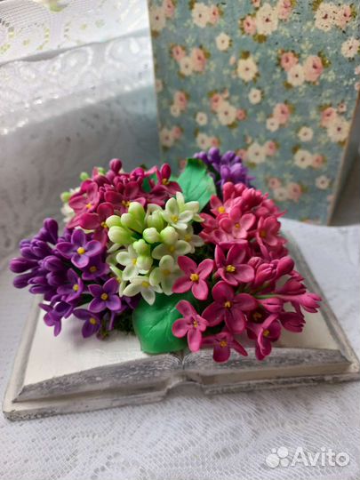 Цветы из полимерной глины открытая книга