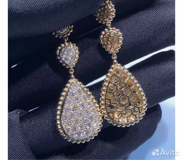 Серьги Boucheron золото, бриллианты 3,42 ct