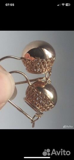 Серьги золотые шары