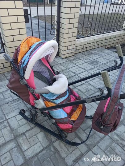 Детские санки-коляска