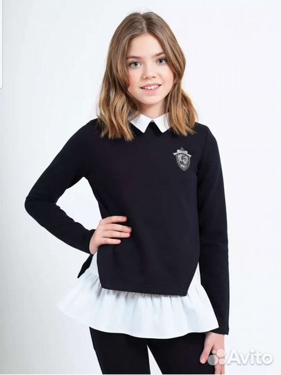 Школьные блузка и джемпер комплект р.158 -164