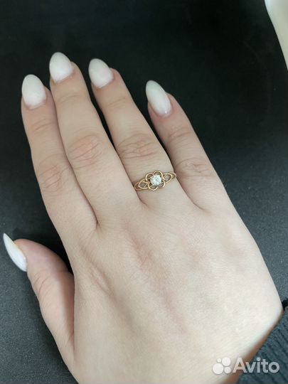 Золотое кольцо 17,50 мм. 375 проба Арт121