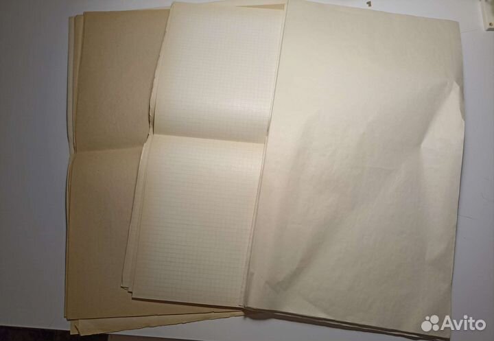 Бумага старинная писчая, мелованная, миллиметровая