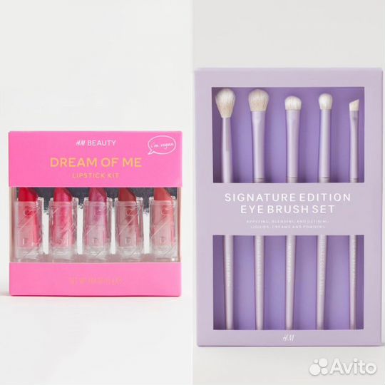 Набор кистей и мини помад hm новые