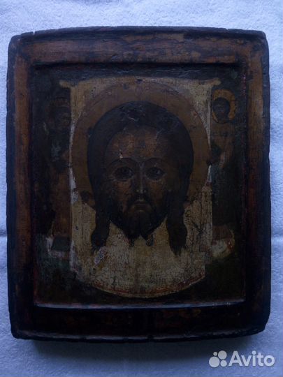 Икона 16-18 веков. Спас нерукотворный мокрая брада