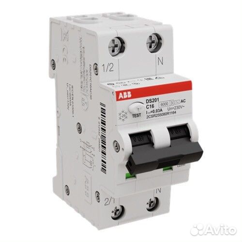 Дифференциальный автомат ABB DS201 16A/0,03A 6ka