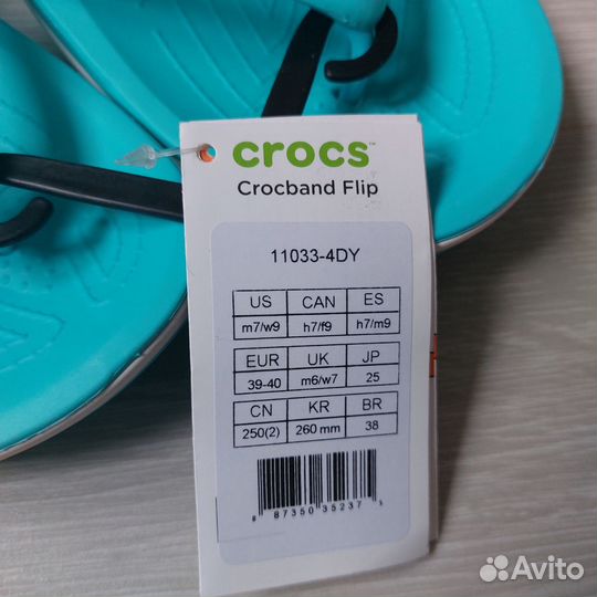 Новые шлепанцы crocs Crocband Flip M7W9 (39)