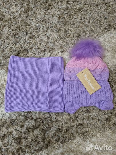 Новый комплект шапка и снуд 53-56