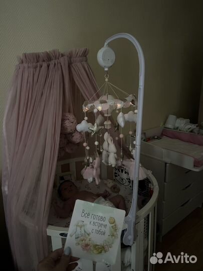 Мобиль на кроватку из фетра с подсветкой