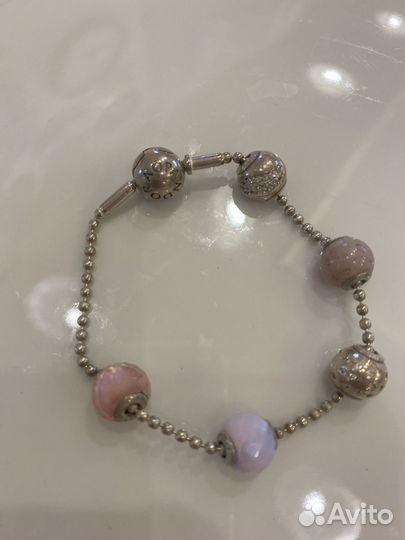 Браслет пандора с шармами, серебро