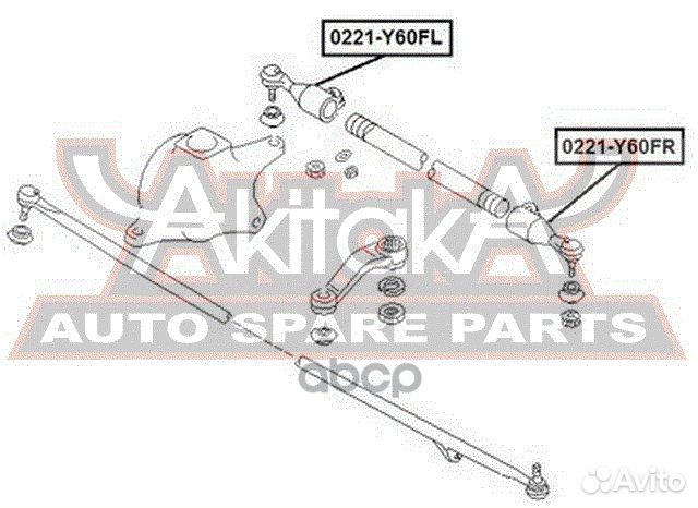 Наконечник рулевой правый 0221Y60FR asva