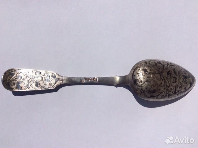 Ложка 84 проба, чернь