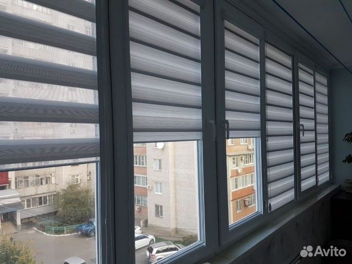 Рулонные шторы день ночь зебра L13803-Т28245