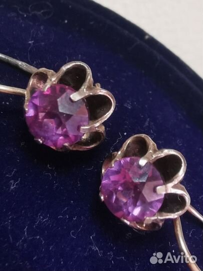 Серебряные серьги СССР 875 пробы