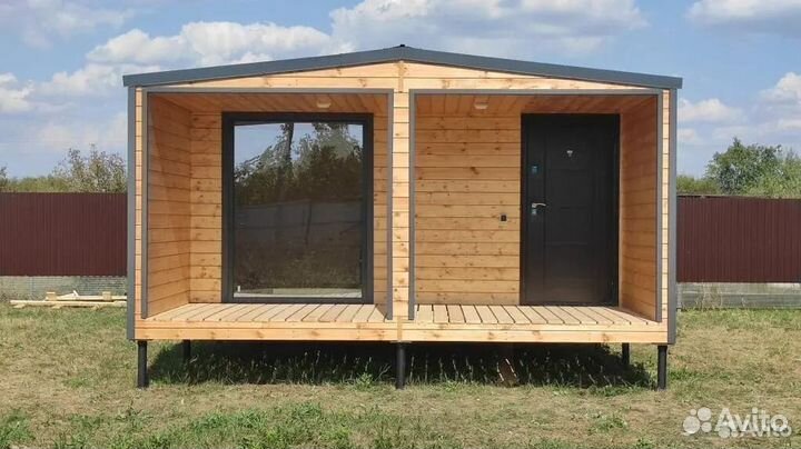 Каркасная баня двухмодульная 6х4,8 BY-5159