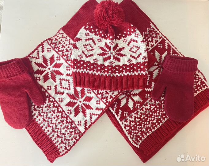 Комплект шапка, шарф варюжки для фотосессии