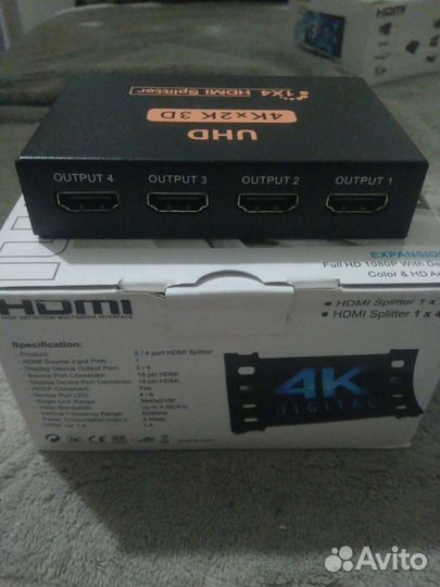 Hdmi разветвитель 1*4 splitter