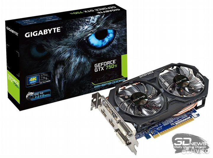 Видеокарта Gigabyte GeForce GTX 750 Ti 2GB WF OC