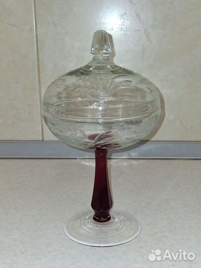 Ваза конфетница стекло СССР