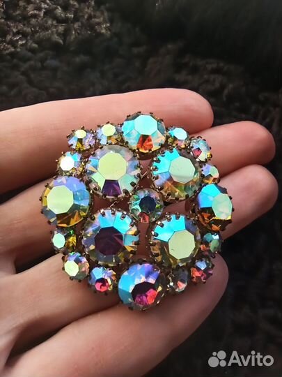 Крупная коллекционная брошь. Чехословакия. Винтаж