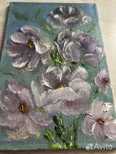 Мини картины маслом цветы 10/15,15/20