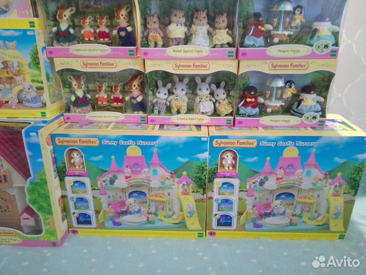 Sylvanian families семья. Автобус. Садик. Дом