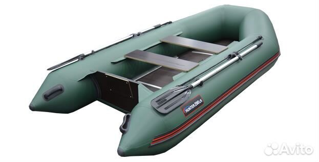 Лодка Хантер 290 лк зеленая