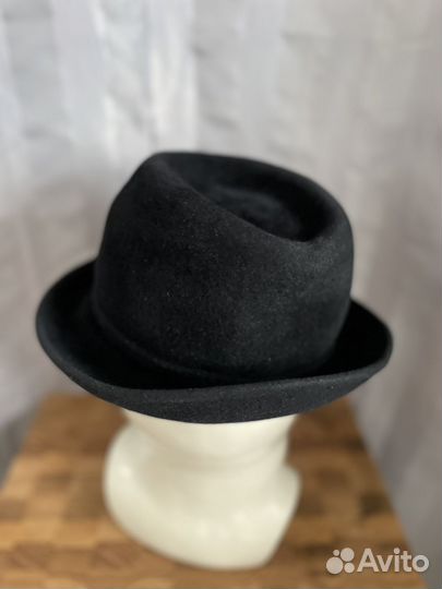 Шляпа фетровая трилби, 100 шерсть