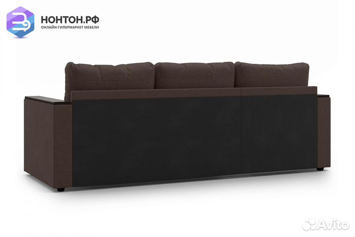 Угловой диван дельфин Атланта Лайт коричневый / ко