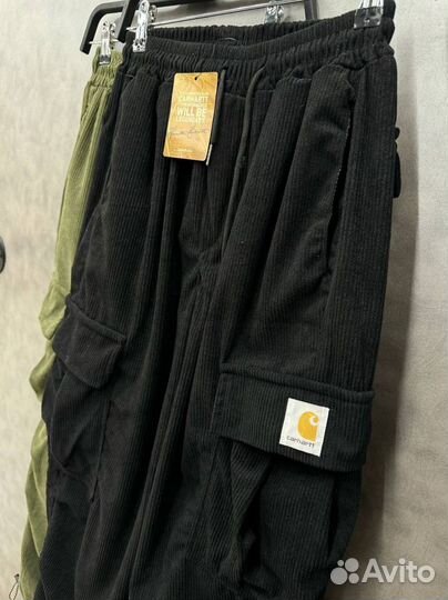 Вельветовые карго брюки carhartt