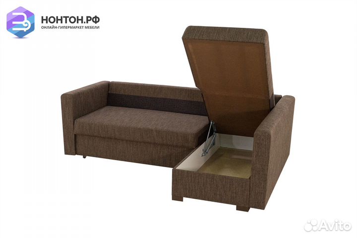 Диван угловой дельфин Джессика 2 коричневый