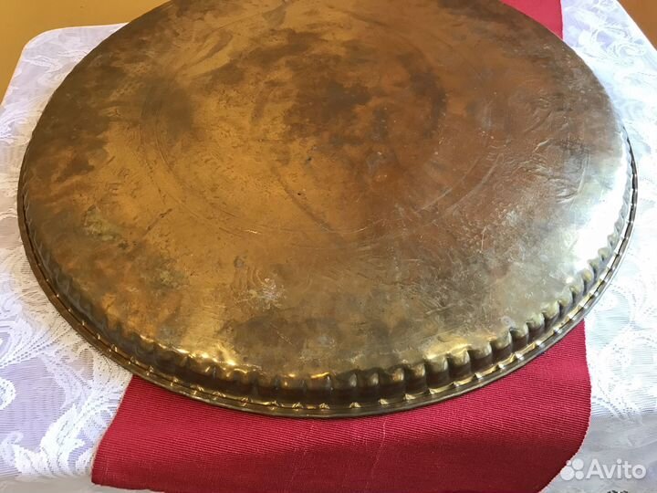 Поднос большой Бронзовый Латуный