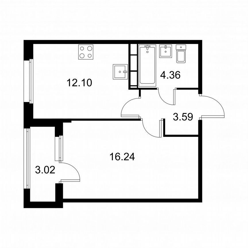 1-к. квартира, 37,8 м², 4/9 эт.