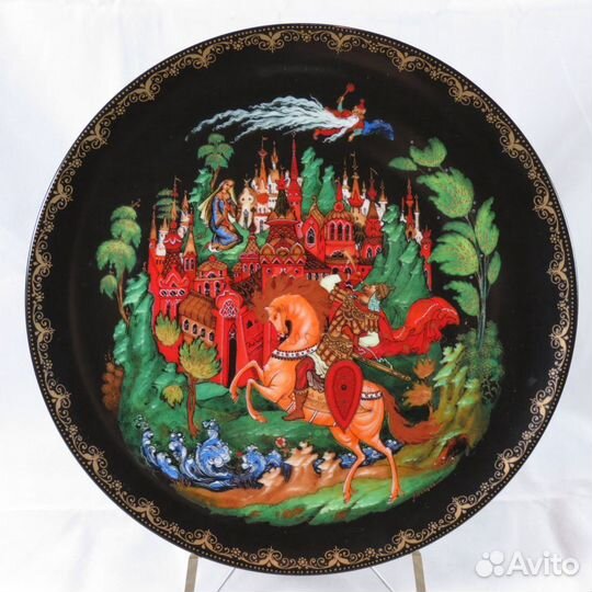 Тарелка Руслан и Людмила А.С. Пушкин СССР Палех 88