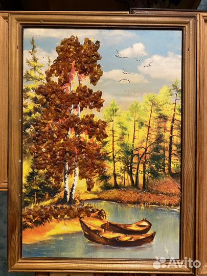 Картины с янтарем коллекция 60х-80х СССР