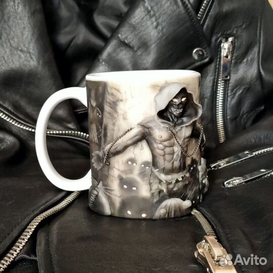 Кружка с декором из полимерной глины