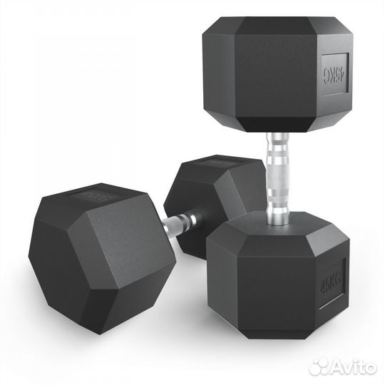 Гантель гексагональная unix Fit обрезиненная 45 кг