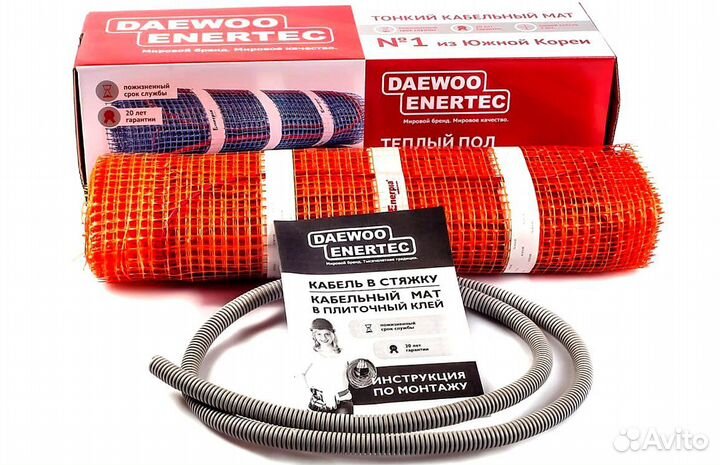 Кабельный мат для теплого пола daewoo enertec