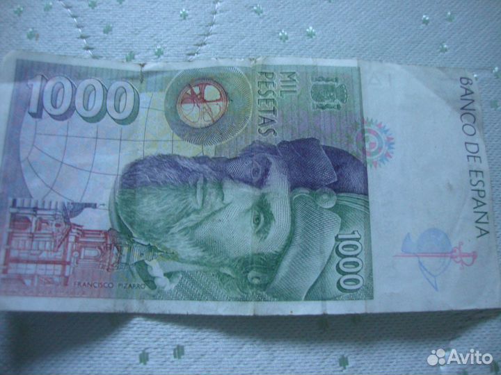 Банкнота испанской писеты