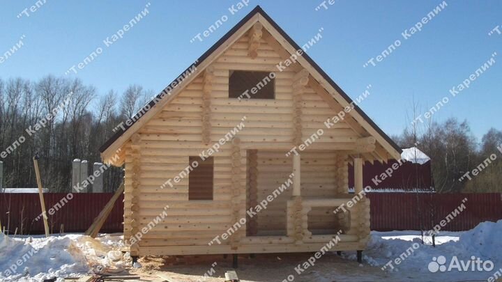 Сруб дома бани Луга