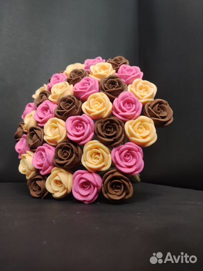 Розы из Настоящего Шоколада - 37 шт в Букете