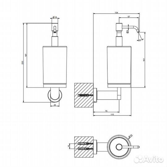 Дозатор жидкого мыла настенный Chrome Gessi Empor