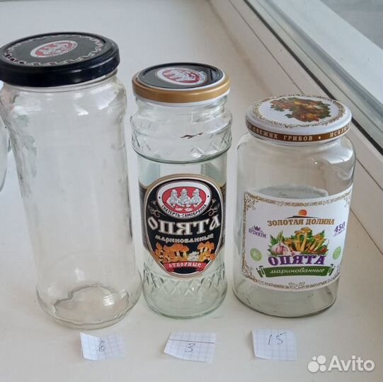 Банки стеклянные от 400мл до 3л, с крышками, много
