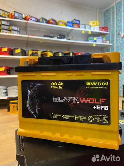 Аккумулятор Аком Black Wolf EFB 66Ah 700A (пп оп)