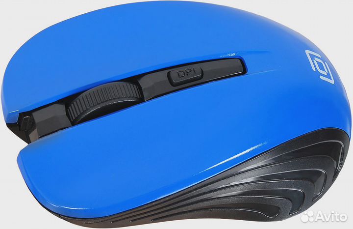 Мышь Оклик 545MW черный/синий оптическая 1600dpi беспров. USB для ноутбука 4but (368630)