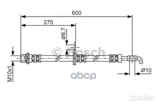 Шланг тормозной перед прав 1987476229 Bosch