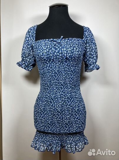 Платье шифоновое сборка резинка 42