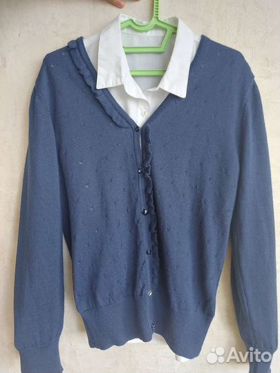 Рубашка белая для девочки 158