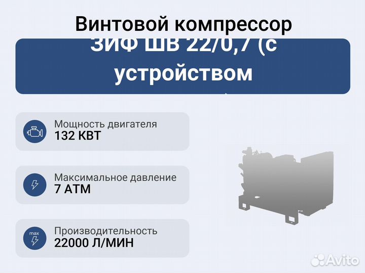 Винтовой компрессор зиф шв 22/0,7 (с устройством п