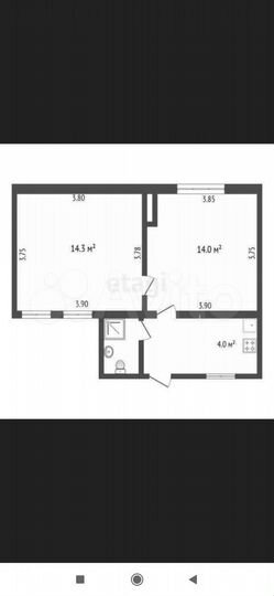 2-к. квартира, 33 м², 1/1 эт.